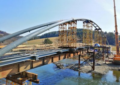 Bicycle footbridges over the Poprad river